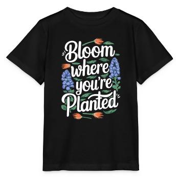 Texas Wildflowers Season Fields Flowers Texas - Stanley/Stella MINI CREATOR Kids’ T-Shirt - black - Front - Mikhail (115cm)