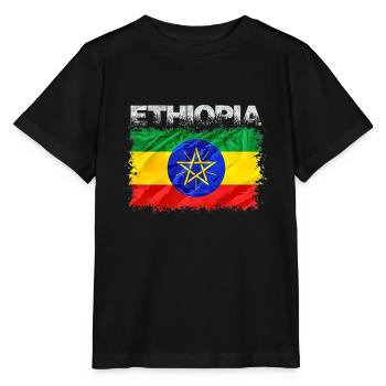 Ethiopia - Stanley/Stella MINI CREATOR Kids’ T-Shirt - black - Front - Mikhail (115cm)