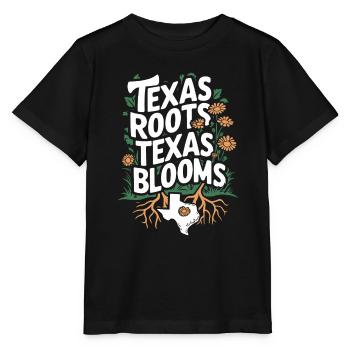 Texas Wildflowers Season Fields Flowers Texas - Stanley/Stella MINI CREATOR Kids’ T-Shirt - black - Front - Mikhail (115cm)