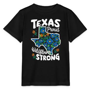 Texas Wildflowers Season Fields Flowers Texas - Stanley/Stella MINI CREATOR Kids’ T-Shirt - black - Front - Mikhail (115cm)