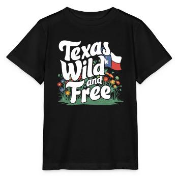 Texas Wildflowers Season Fields Flowers Texas - Stanley/Stella MINI CREATOR Kids’ T-Shirt - black - Front - Mikhail (115cm)