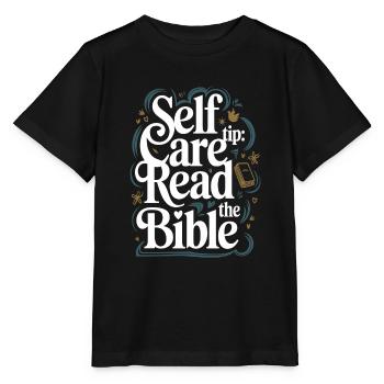 Self Care Tip Read The Bible - Stanley/Stella Kinder T-Shirt MINI CREATOR  - Schwarz - Vorne - Mikhail (115cm)