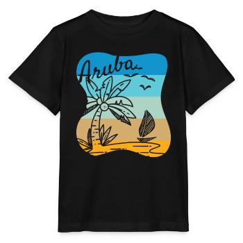 Aruba I Strand Meer Surfen Urlaub Palmen - Stanley/Stella Kinder T-Shirt MINI CREATOR  - Schwarz - Vorne - Mikhail (115cm)