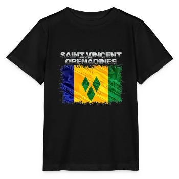 St. Vincent und die Grenadinen - Stanley/Stella Kinder T-Shirt MINI CREATOR  - Schwarz - Vorne - Mikhail (115cm)