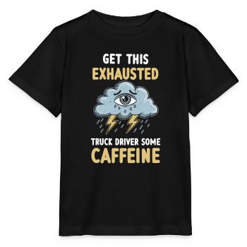 Overworked truck driver exhaustion burnout - Stanley/Stella MINI CREATOR Kids’ T-Shirt - black - Front - Mikhail (115cm)