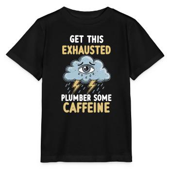 Exhaustion, Burnout, Overworked, Plumber's Everyday Life - Stanley/Stella MINI CREATOR Kids’ T-Shirt - black - Front - Mikhail (115cm)