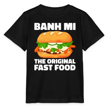 Banh Mi Sandwich Vietnamese Street Food - Stanley/Stella MINI CREATOR Kids’ T-Shirt - black - Front - Mikhail (115cm)