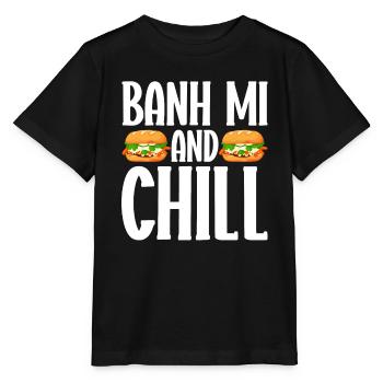 Banh Mi Sandwich Vietnamese Street Food - Stanley/Stella MINI CREATOR Kids’ T-Shirt - black - Front - Mikhail (115cm)