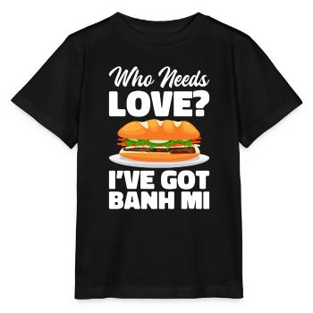 Banh Mi Sandwich Vietnamese Street Food - Stanley/Stella MINI CREATOR Kids’ T-Shirt - black - Front - Mikhail (115cm)