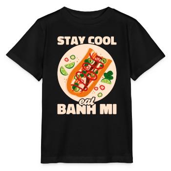Banh Mi Sandwich Vietnamese Street Food - Stanley/Stella MINI CREATOR Kids’ T-Shirt - black - Front - Mikhail (115cm)