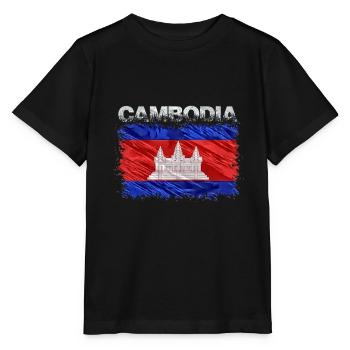 Cambodge - T-shirt bio MINI CREATOR Stanley/Stella Enfant - noir - Devant - Mikhail (115cm)