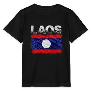 Laos - Stanley/Stella Kinder T-Shirt MINI CREATOR  - Schwarz - Vorne - Mikhail (115cm)