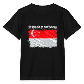 Singapur - Stanley/Stella Kinder T-Shirt MINI CREATOR  - Schwarz - Vorne - Mikhail (115cm)