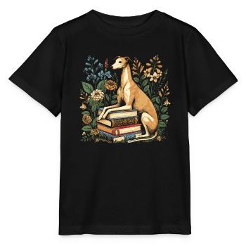 Greyhound Greyhound Flower Book Reader - T-shirt bio MINI CREATOR Stanley/Stella Enfant - noir - Devant - Mikhail (115cm)