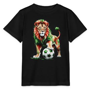 Lion Football Colorful Italy Animal Design Print - Stanley/Stella MINI CREATOR Kids’ T-Shirt - black - Front - Mikhail (115cm)