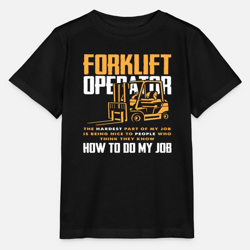 Travail de conducteur de chariot élévateur Pièce difficile - T-shirt bio MINI CREATOR Stanley/Stella Enfant - noir