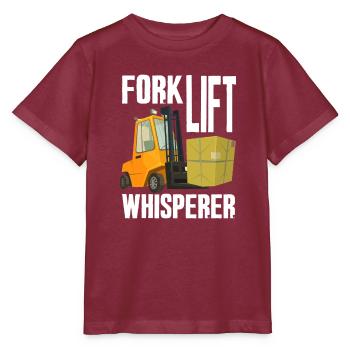 Gabelstapler Flüsterer - Stanley/Stella Kinder T-Shirt MINI CREATOR  - Burgunderrot - Vorne - Kain (125cm)