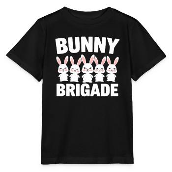 Hasen Gruppen Design Hasen Brigade - Stanley/Stella Kinder T-Shirt MINI CREATOR  - Schwarz - Vorne - Mikhail (115cm)