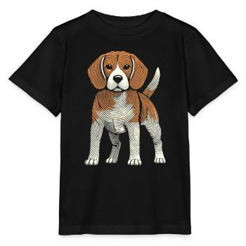 Empreinte digitale du beagle - T-shirt bio MINI CREATOR Stanley/Stella Enfant - noir - Devant - Mikhail (115cm)