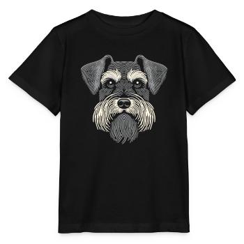 Empreinte digitale du schnauzer - T-shirt bio MINI CREATOR Stanley/Stella Enfant - noir - Devant - Mikhail (115cm)
