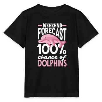 Prédiction du week-end : 100% de chances d’avoir des dauphins - T-shirt bio MINI CREATOR Stanley/Stella Enfant - noir - Devant - Mikhail (115cm)