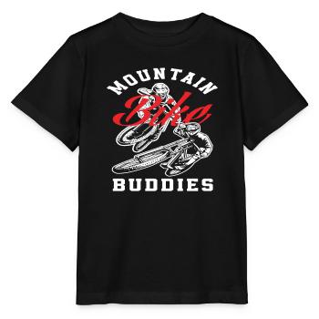 Mountain Bike Buddies Adventure - T-shirt bio MINI CREATOR Stanley/Stella Enfant - noir - Devant - Mikhail (115cm)