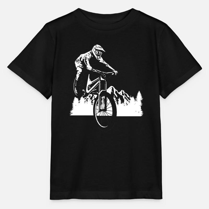 Aventure en VTT en forêt - T-shirt bio MINI CREATOR Stanley/Stella Enfant - noir