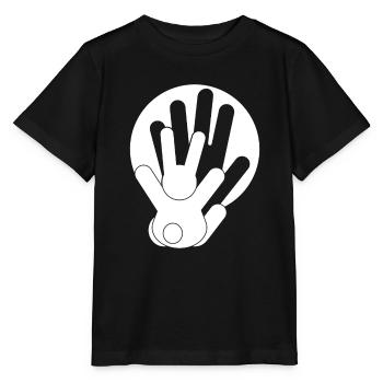 Jeu d’ombres Mains d’ombre Lapin - T-shirt bio MINI CREATOR Stanley/Stella Enfant - noir - Devant - Mikhail (115cm)