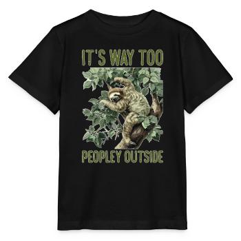 It's Way Too Peopley Outside - Stanley/Stella Kinder T-Shirt MINI CREATOR  - Schwarz - Vorne - Mikhail (115cm)