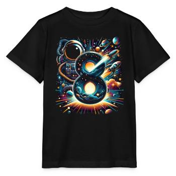 Astronaut 8th Birthday Space Boys 8 Years - Stanley/Stella MINI CREATOR Kids’ T-Shirt - black - Front - Mikhail (115cm)