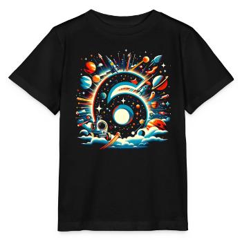 Astronaut 6th Birthday Space Boys 6 Years - Stanley/Stella MINI CREATOR Kids’ T-Shirt - black - Front - Mikhail (115cm)