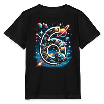 Astronaut 6th Birthday Space Boys 6 Years - Stanley/Stella MINI CREATOR Kids’ T-Shirt - black - Front - Mikhail (115cm)