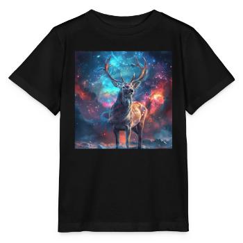 Reh - Stanley/Stella Kinder T-Shirt MINI CREATOR  - Schwarz - Vorne - Mikhail (115cm)