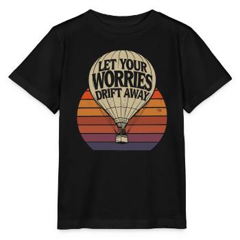 Laissez vos soucis s’envoler Montgolfière - T-shirt bio MINI CREATOR Stanley/Stella Enfant - noir - Devant - Mikhail (115cm)