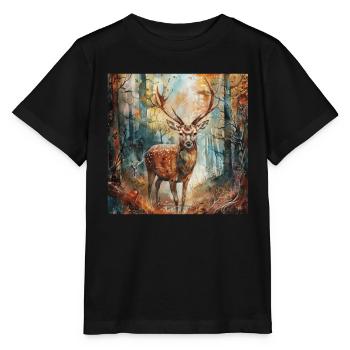 Reh - Stanley/Stella Kinder T-Shirt MINI CREATOR  - Schwarz - Vorne - Mikhail (115cm)