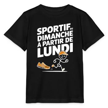Sportif Du Dimanche À Partir De Lundi Humour Sport - T-shirt bio MINI CREATOR Stanley/Stella Enfant - noir - Devant - Mikhail (115cm)