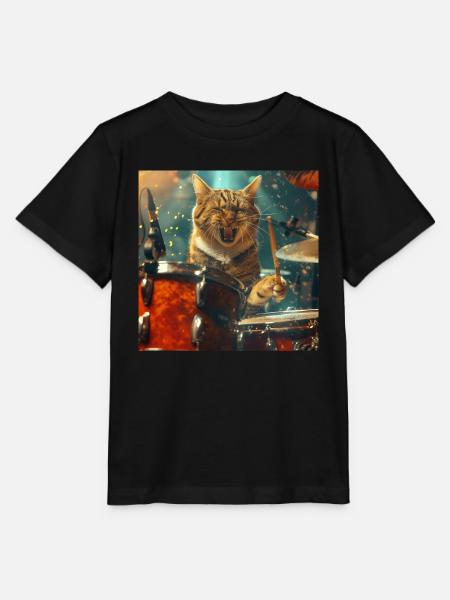 Katze - Stanley/Stella Kinder T-Shirt MINI CREATOR - Schwarz