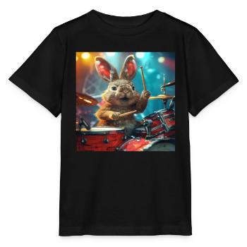 Kaninchen - Stanley/Stella Kinder T-Shirt MINI CREATOR  - Schwarz - Vorne - Mikhail (115cm)