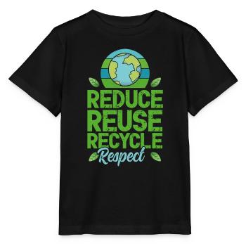 Tag der Erde, 22. April, reduzieren, wiederverwenden, recyceln - Stanley/Stella Kinder T-Shirt MINI CREATOR  - Schwarz - Vorne - Mikhail (115cm)