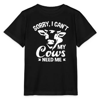 Désolé, mes vaches ont besoin de moi - T-shirt bio MINI CREATOR Stanley/Stella Enfant - noir - Devant - Mikhail (115cm)