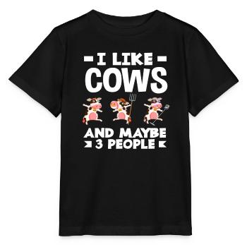 J’aime les vaches et peut-être trois personnes - T-shirt bio MINI CREATOR Stanley/Stella Enfant - noir - Devant - Mikhail (115cm)