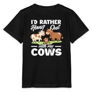 Je préfère passer du temps avec mes vaches - T-shirt bio MINI CREATOR Stanley/Stella Enfant - noir - Devant - Mikhail (115cm)