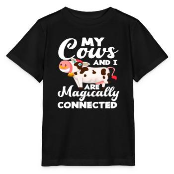 Mes vaches et moi sommes liées comme par magie - T-shirt bio MINI CREATOR Stanley/Stella Enfant - noir - Devant - Mikhail (115cm)