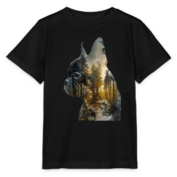 Bouledogue français - T-shirt bio MINI CREATOR Stanley/Stella Enfant - noir - Devant - Mikhail (115cm)