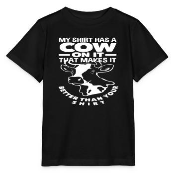 Mes vêtements ont une vache dessus, c’est ce qu’il fait - T-shirt bio MINI CREATOR Stanley/Stella Enfant - noir - Devant - Mikhail (115cm)