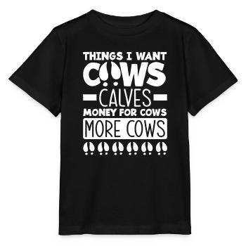 Ce que je veux vaches veaux de l’argent pour les vaches plus - T-shirt bio MINI CREATOR Stanley/Stella Enfant - noir - Devant - Mikhail (115cm)