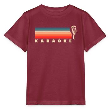 Karaoke Retro Vintage Mikrofon - Stanley/Stella Kinder T-Shirt MINI CREATOR  - Burgunderrot - Vorne - Kain (125cm)