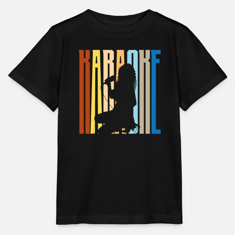 Karaoke Sänger Silhouette Retro - Stanley/Stella Kinder T-Shirt MINI CREATOR - Schwarz
