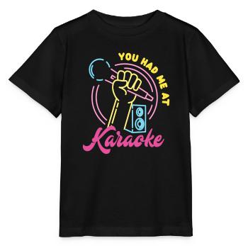 Vous m’avez eu au karaoké - T-shirt bio MINI CREATOR Stanley/Stella Enfant - noir - Devant - Mikhail (115cm)