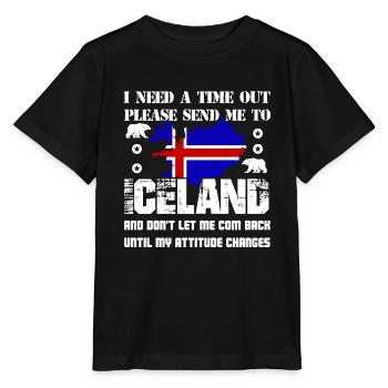 I Need A Time Out Please Send Me To Iceland - Stanley/Stella MINI CREATOR Kids’ T-Shirt - black - Front - Mikhail (115cm)